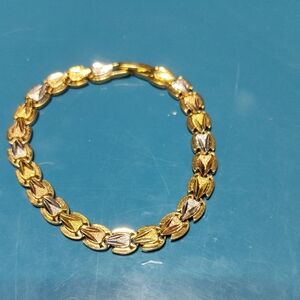 Chic Gold and Silver Leaf Bracelet